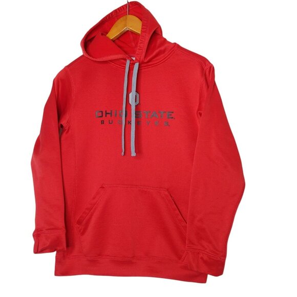 Ohio State Buckeyes Women's S Sweatshirt Hooded Red J2Sport Polyester Pullover - Picture 1 of 6